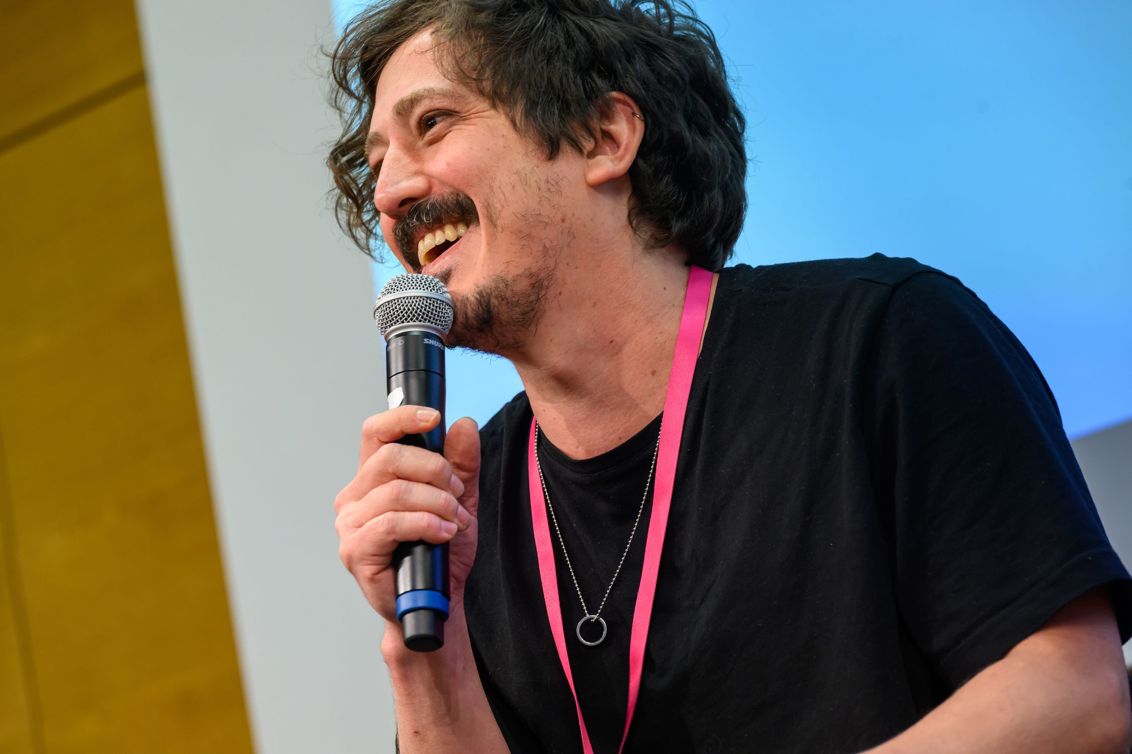 Simón during his project pitch at Berlinale Talents © David Ausserhofer, Berlinale 2023