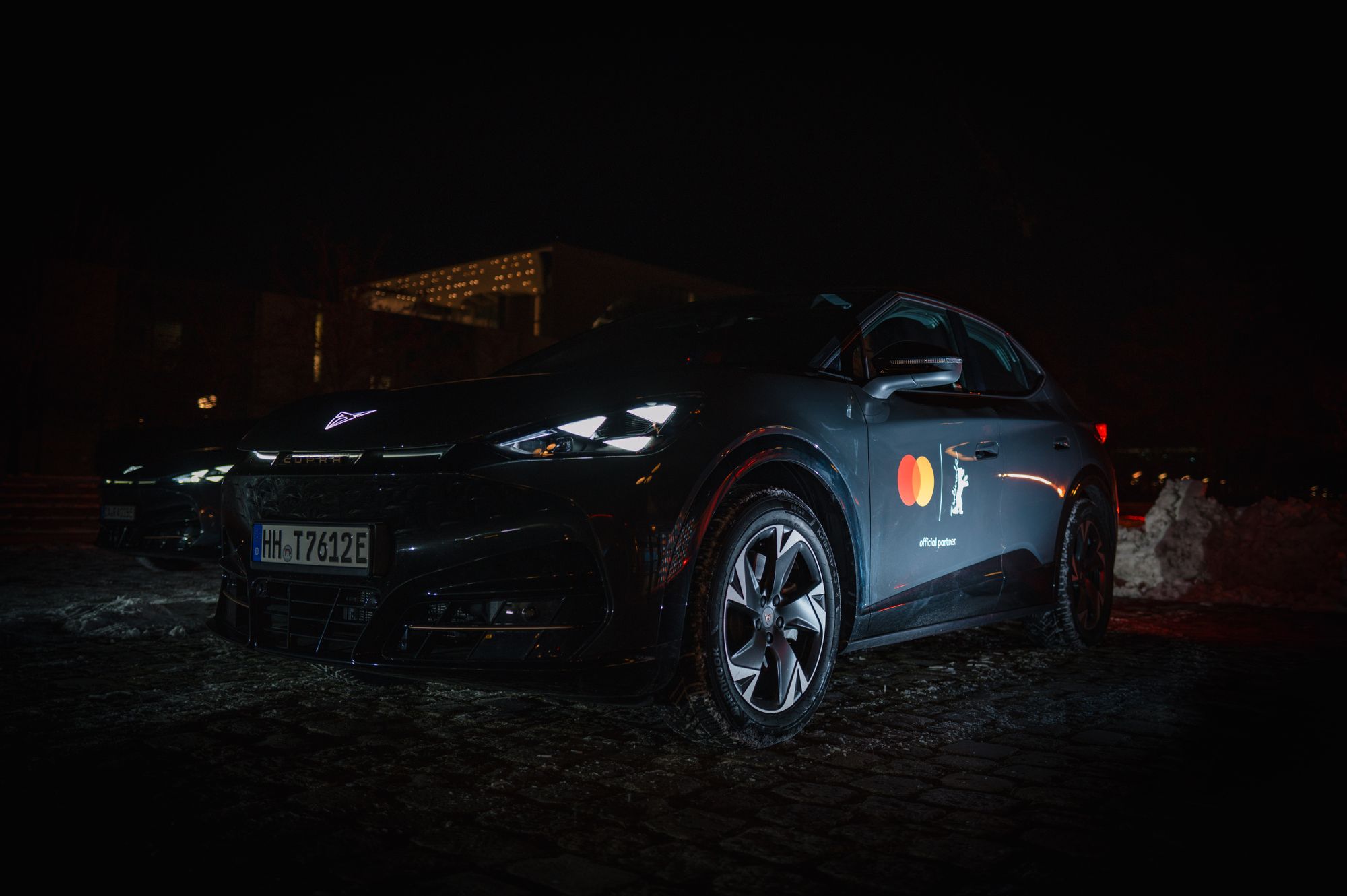 CUPRA cars shuttling guests at the Dine & Shine dinner.