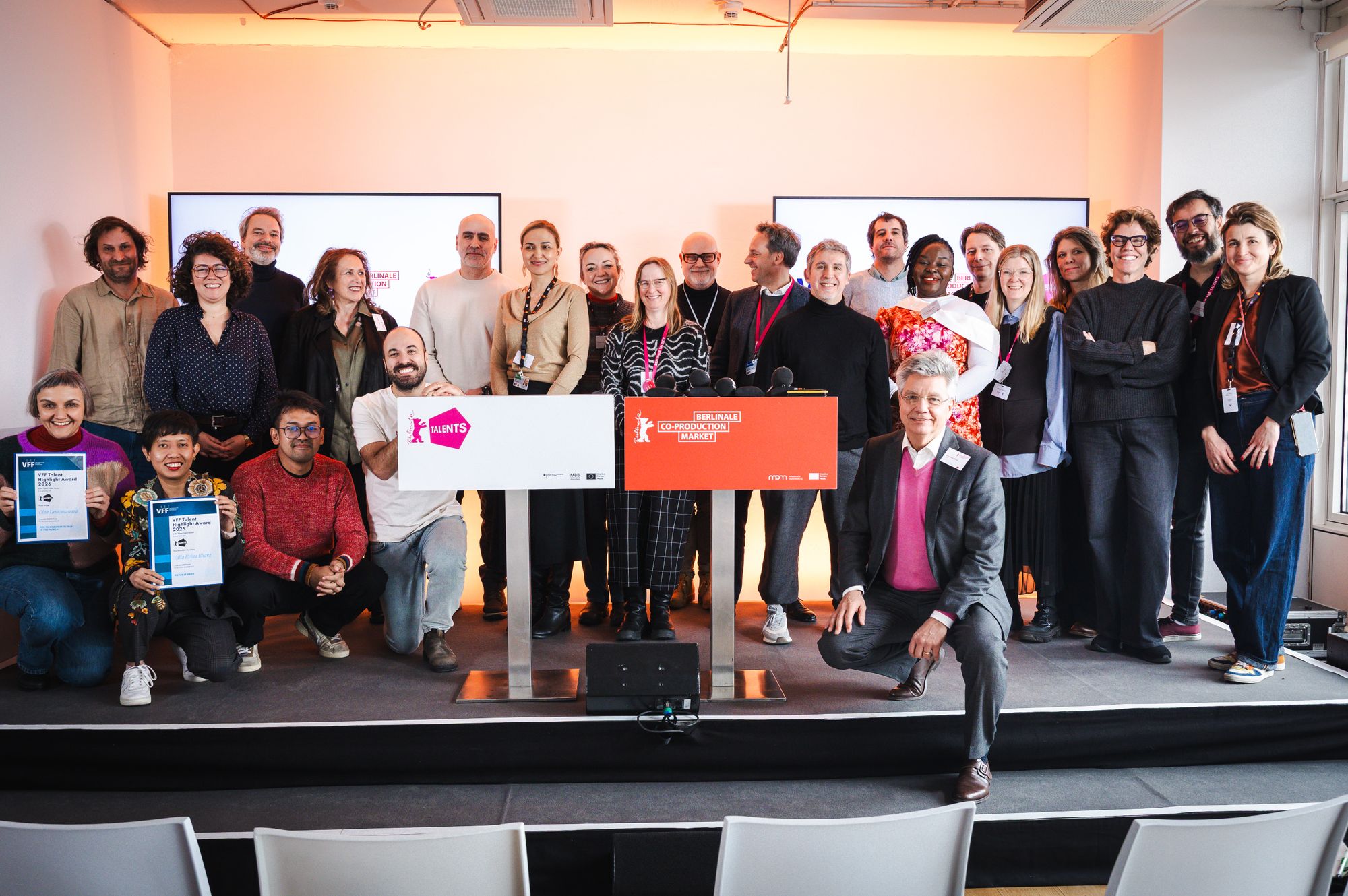 The 2026 Talent Project Market participants with mentors and VFF's Alexander Thies.