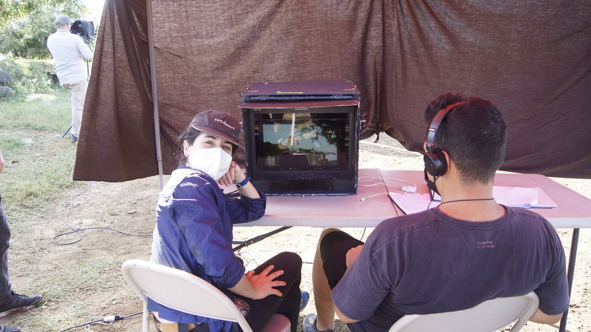 Maria Carla on the set of 