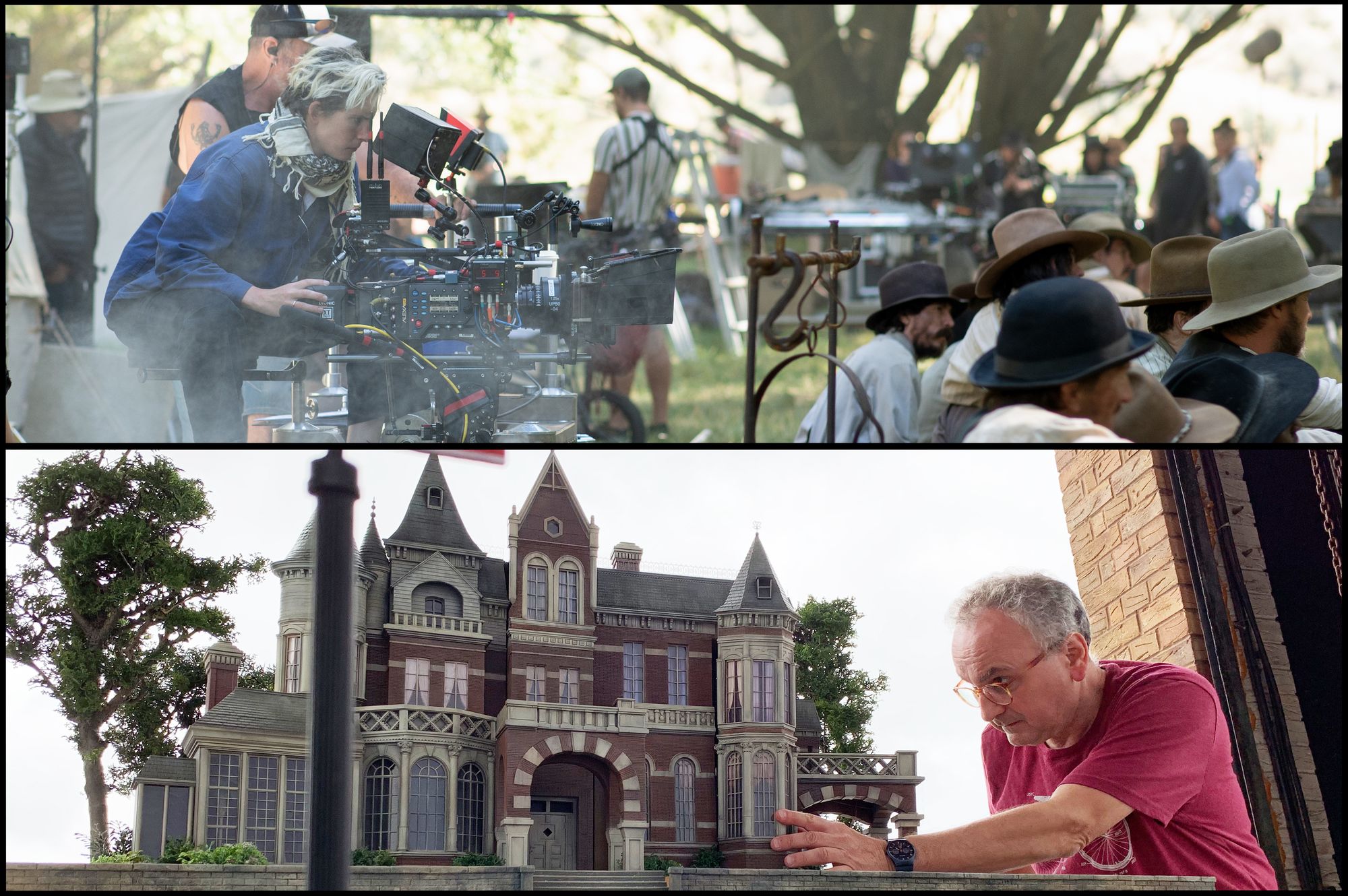 Top: Ari Wegner on set of