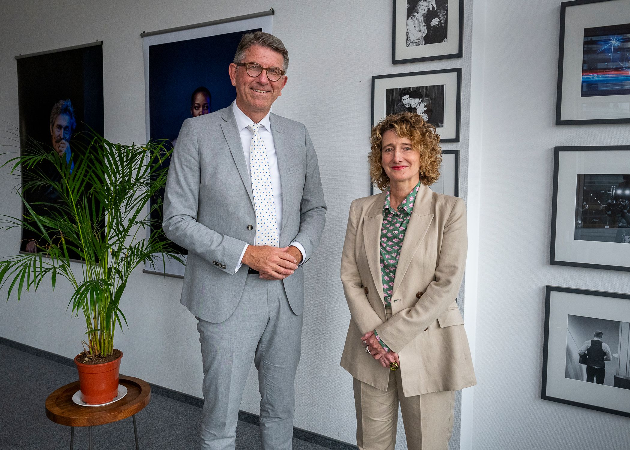 The Minister of State for Culture and the Media, Wolfram Weimer, with Berlinale Director Tricia Tuttle